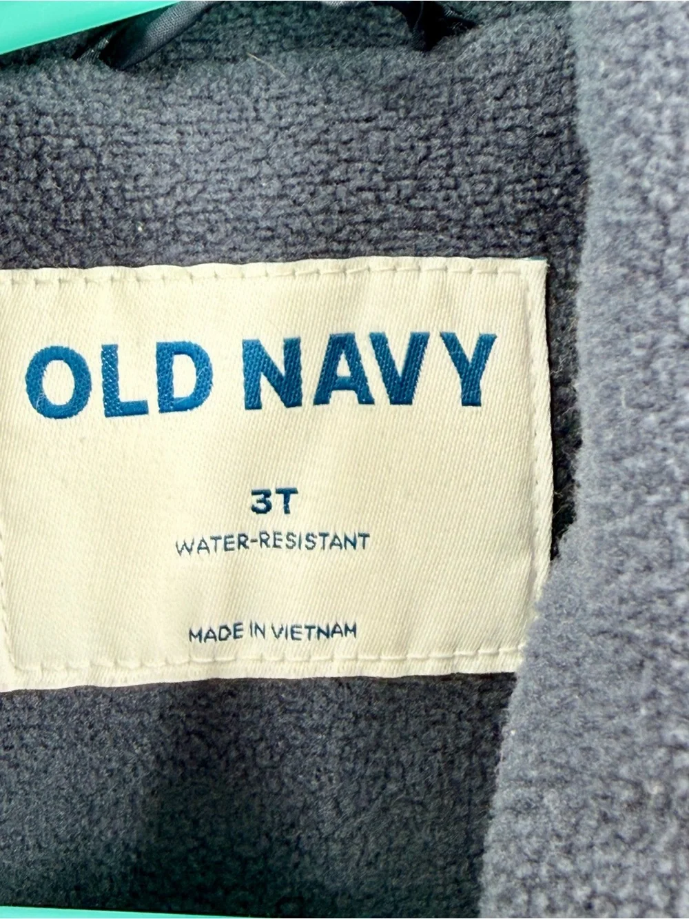 Old Navy Boys Puffer Jacket Colorblock Hooded Water-Resistant 3T